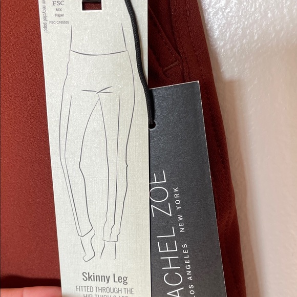 RACHEL ZOE Slim Leg Two Pocket Pull On Pants Burnt Red Size 4 - Picture 4 of 10